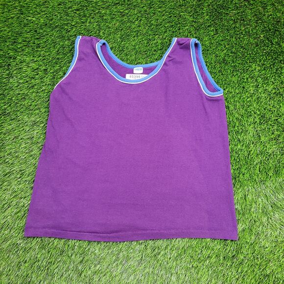 Vintage 80s Champion Blank Tank-Top Women Large 22x24 Purple - Picture 1 of 9